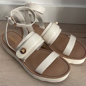 Coach Platform Ankle Strap Sandals